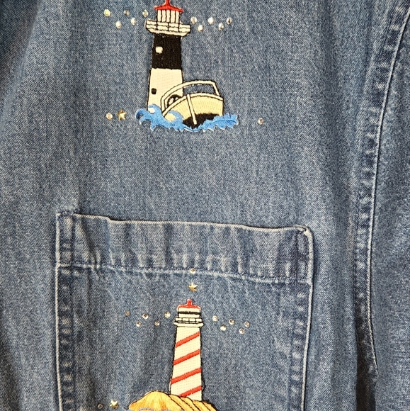 Shipshe Denim Button Down Shirt Lighthouse - Picture 3 of 12